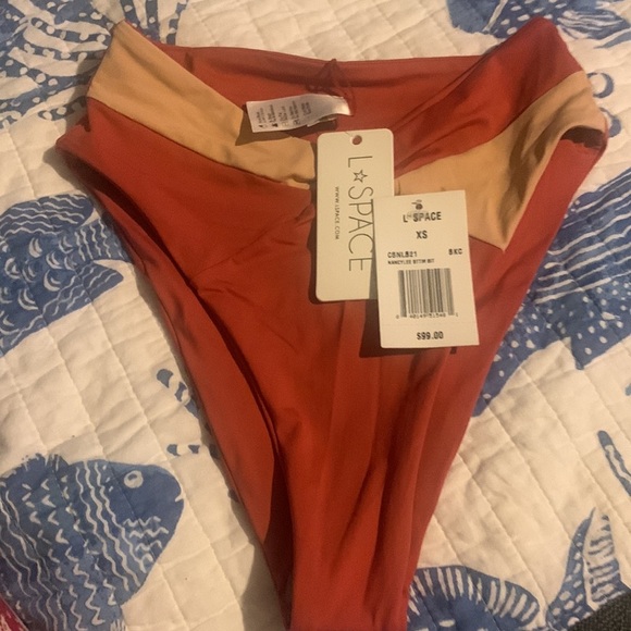 NWT L*Space Nancy Lee Bikini Bottom Brick & Champagne - Picture 14 of 15